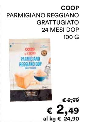 COOP PARMIGIANO REGGIANO GRATTUGIATO 24 MESI DOP 100 G