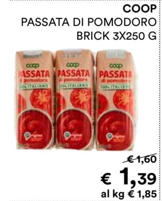 COOP PASSATA DI POMODORO BRICK 3X250 G