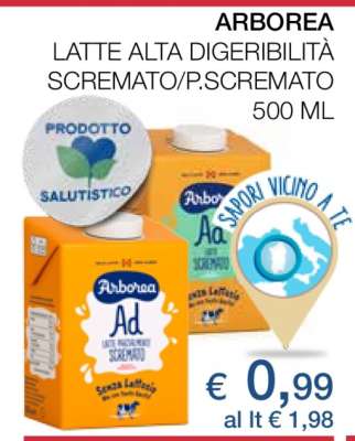ARBOREA LATTE ALTA DIGERIBILITÀ SCREMATO/P.SCREMATO