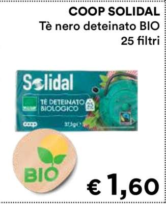 COOP SOLIDAL Tè nero deteinato BIO
