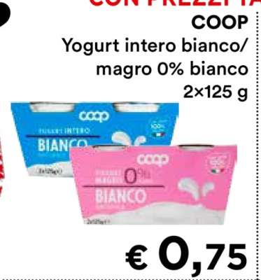 COOP Yogurt intero bianco/magro 0% bianco