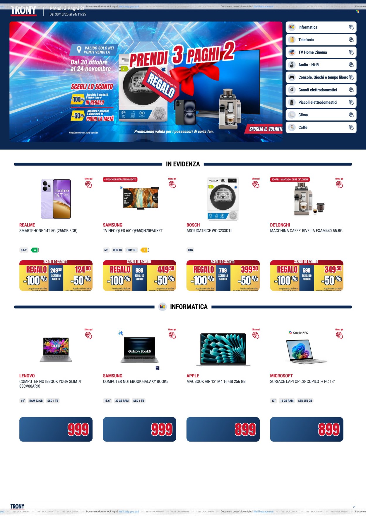 Volantino Trony - 30/10/2025 - 24/11/2025. Pagina 1