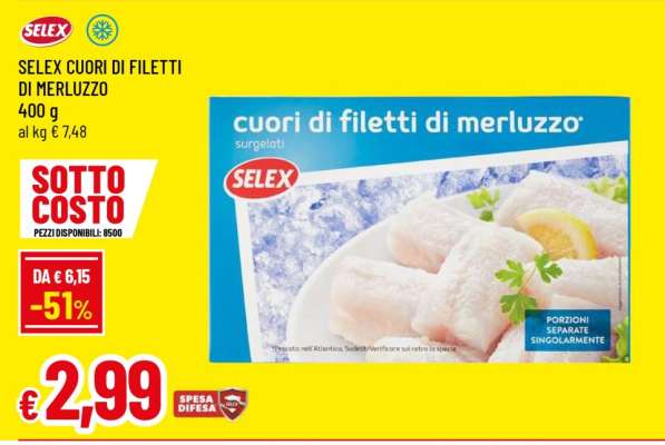 SELEX CUORI DI FILETTI DI MERLUZZO