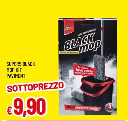 SUPER5 BLACK MOP KIT PAVIMENTI