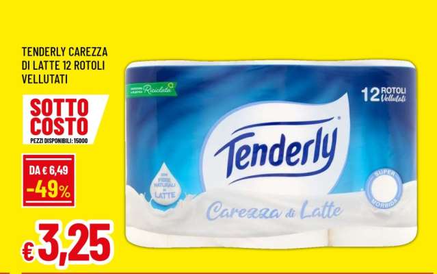 TENDERLY CAREZZA DI LATTE 12 ROTOLI VELLUTATI