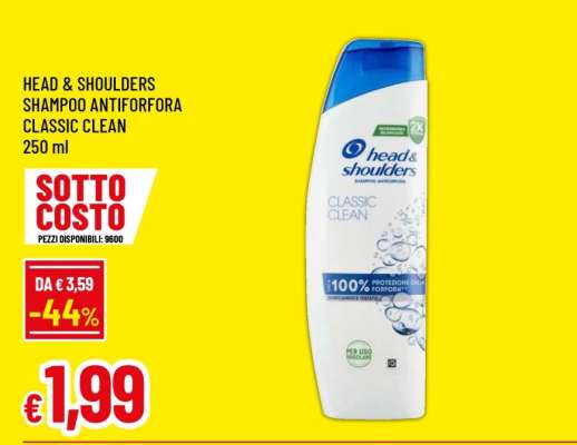 HEAD & SHOULDERS SHAMPOO ANTIFORFORA CLASSIC CLEAN 250 ml