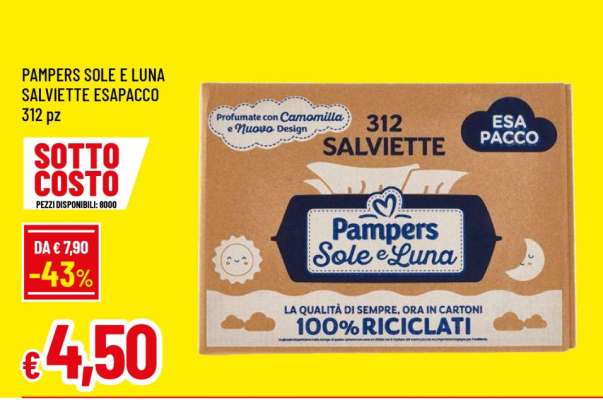 PAMPERS SOLE E LUNA SALVIETTE ESAPACCO