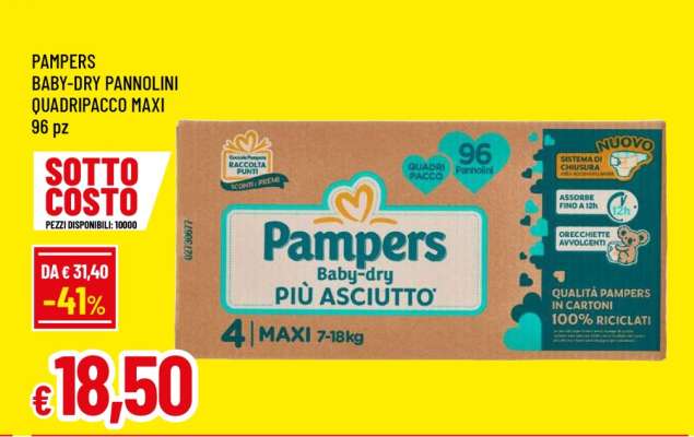 Pampers Baby-Dry Pannolini Quadripacco Maxi