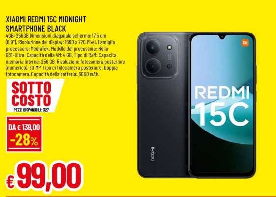 XIAOMI REDMI 15C MIDNIGHT SMARTPHONE BLACK