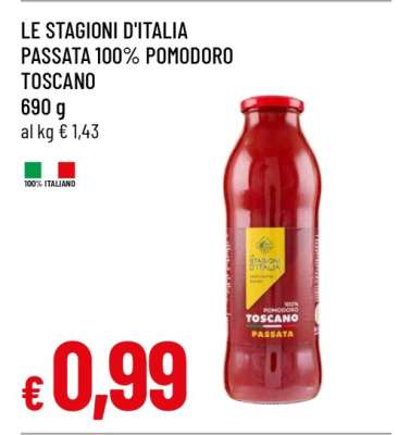 LE STAGIONI D'ITALIA PASSATA 100% POMODORO TOSCANO