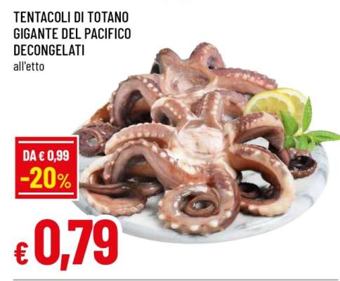 Tentacoli di Totano Gigante del Pacifico Decongelati