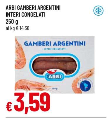 ARBI GAMBERI ARGENTINI INTERI CONGELATI