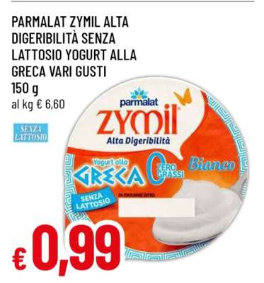 Parmalat Zymil Alta Digeribilità Senza Lattosio Yogurt alla Greca Vari Gusti