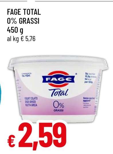FAGE TOTAL 0% GRASSI