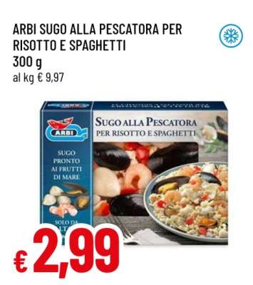 ARBI SUGO ALLA PESCATORA PER RISOTTO E SPAGHETTI