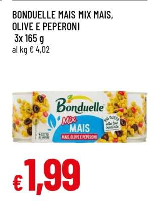 BONDUELLE MAIS MIX MAIS, OLIVE E PEPERONI