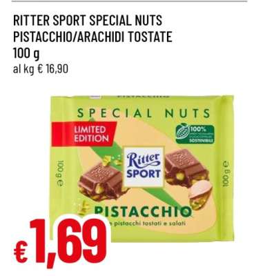 RITTER SPORT SPECIAL NUTS PISTACCHIO/ARACHIDI TOSTATE