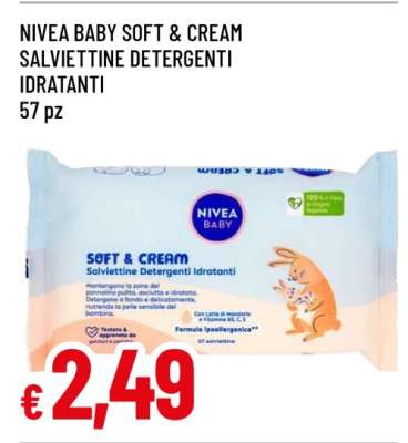 NIVEA BABY SOFT & CREAM SALVIETTINE DETERGENTI IDRATANTI