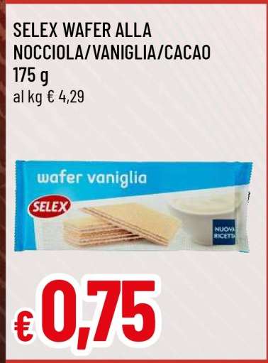 SELEX WAFER ALLA NOCCIOLA/VANIGLIA/CACAO