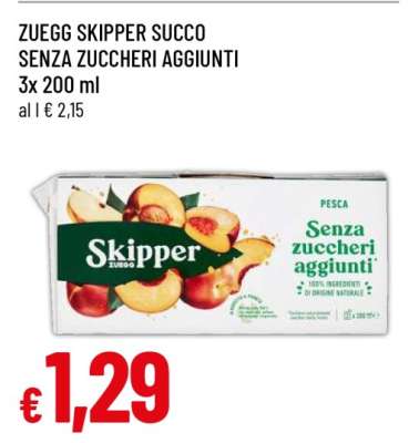 ZUEGG SKIPPER SUCCO SENZA ZUCCHERI AGGIUNTI 3x 200 ml