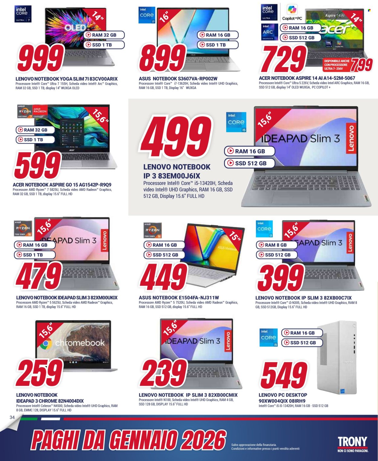 Volantino Trony - 30/10/2025 - 24/11/2025. Pagina 34