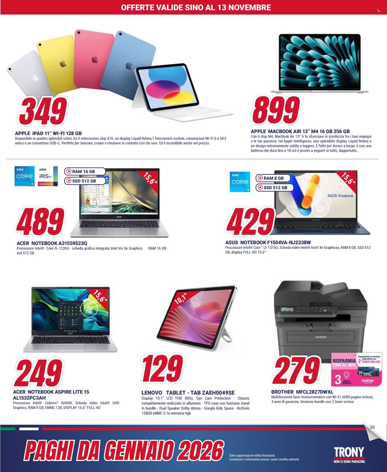Volantino Trony - 30/10/2025 - 24/11/2025. Pagina 39