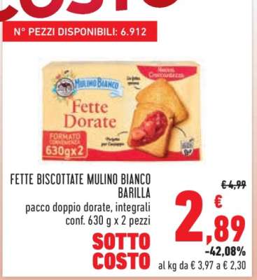 Fette Biscottate Mulino Bianco Barilla