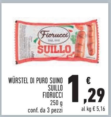 Würstel di Puro Suino Suillo Fiorucci