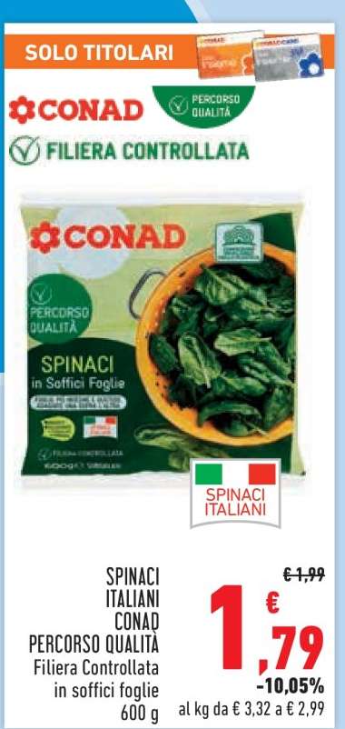 Spinaci Italiani Conad Percorso Qualità