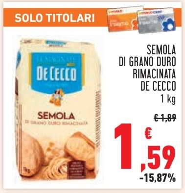 Semola di Grano Duro Rimacinata De Cecco