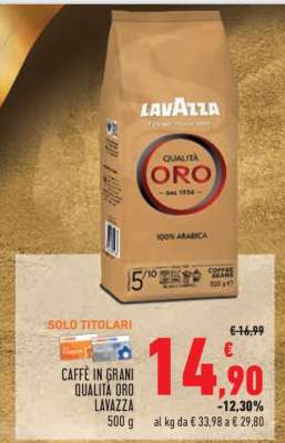 CAFFÈ IN GRANI QUALITÀ ORO LAVAZZA 500 g