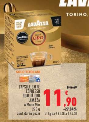 CAPSULE CAFFÈ ESPRESSO QUALITÀ ORO LAVAZZA