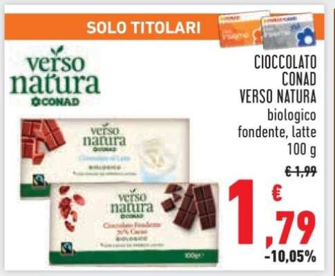 Cioccolato Conad Verso Natura