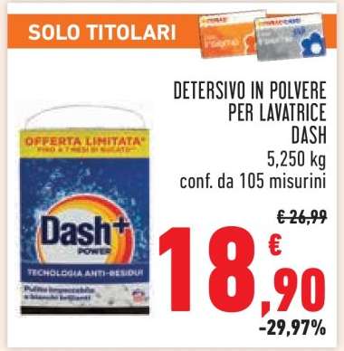 Detersivo in polvere per lavatrice Dash