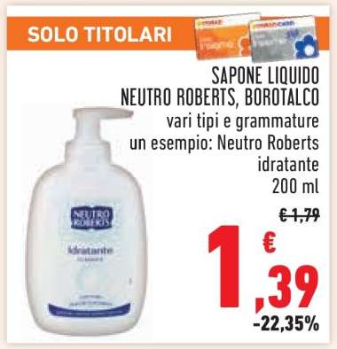 SAPONE LIQUIDO NEUTRO ROBERTS, BOROTALCO