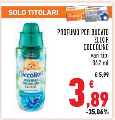 Profumo per Bucato Elixir Coccolino