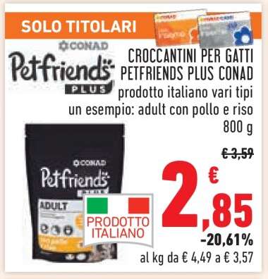 Croccantini per gatti Petfriends Plus Conad