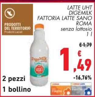 LATTE UHT DIGEMILK FATTORIA LATTE SANO ROMA