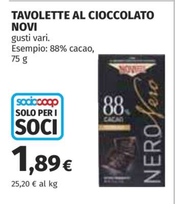 TAVOLETTE AL CIOCCOLATO NOVI