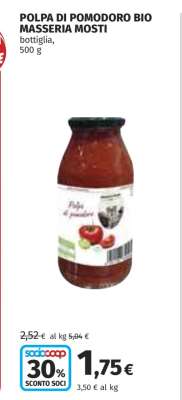 POLPA DI POMODORO BIO MASSERIA MOSTI