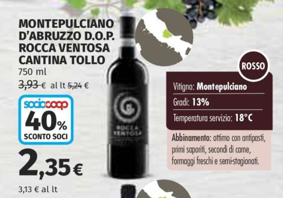 Montepulciano d'Abruzzo D.O.P. Rocca Ventosa Cantina Tollo