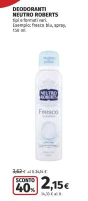 Deodoranti Neutro Roberts