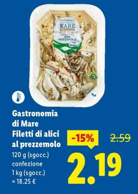 Gastronomia di Mare Filetti di alici al prezzemolo