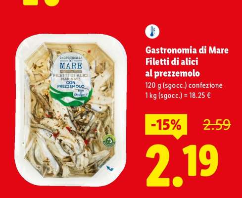 Gastronomia di Mare Filetti di alici al prezzemolo