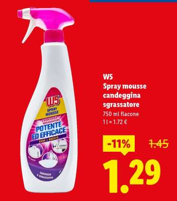 W5 Spray mousse candeggina sgrassatore