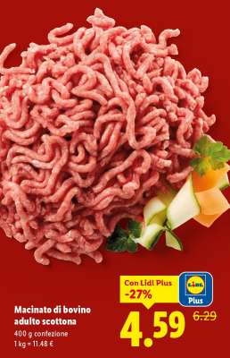 Macinato di bovino adulto scottona