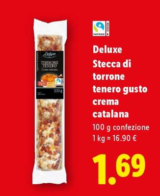 Deluxe Stecca di torrone tenero gusto crema catalana