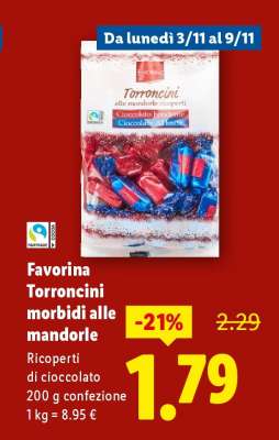 Favorina Torroncini morbidi alle mandorle