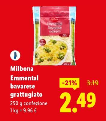 Milbona Emmental bavarese grattugiato