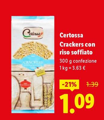 Certossa Crackers con riso soffiato